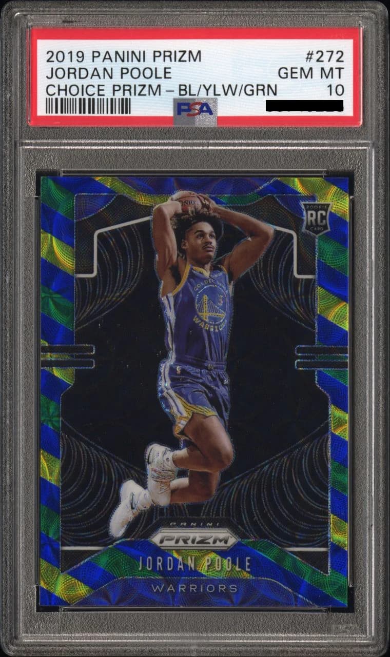 2019-20 Panini Prizm Choice Blue/Yellow/Green Jordan Poole #272 example