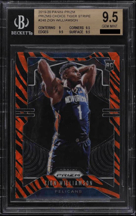 2019-20 Panini Prizm Choice Tiger Stripe Zion Williamson #248 example