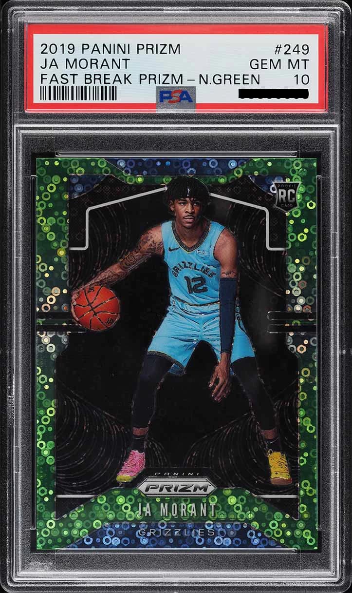 2019-20 Panini Prizm Fast Break Neon Green /5 Ja Morant #249 example