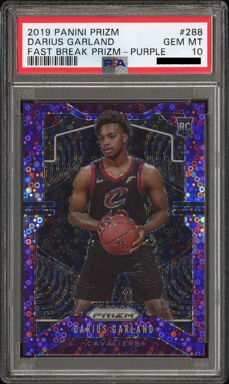 2019-20 Panini Prizm Fast Break Purple /75 Darius Garland #288 example