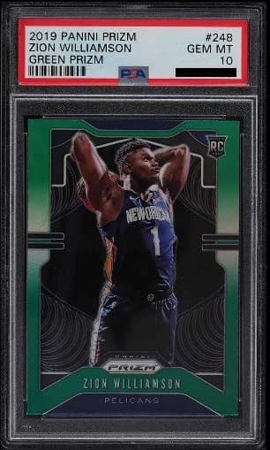 2019-20 Panini Prizm Green Zion Williamson #248 example