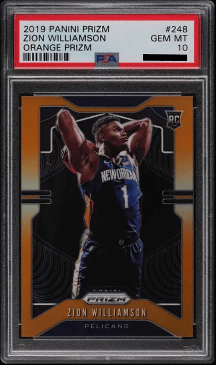 2019-20 Panini Prizm Orange /49 Zion Williamson #248 example