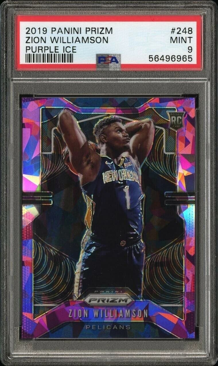 2019-20 Panini Prizm Purple Ice /149 Zion Williamson #248 example