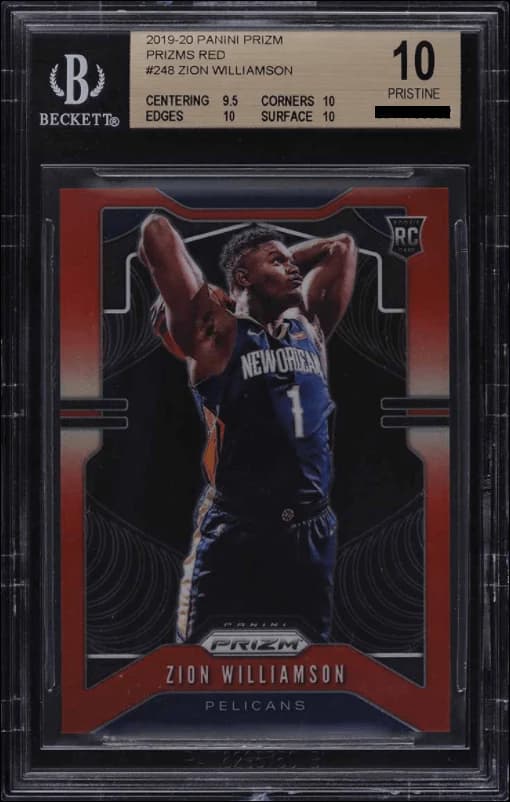 2019-20 Panini Prizm Red /299 Zion Williamson #248 example