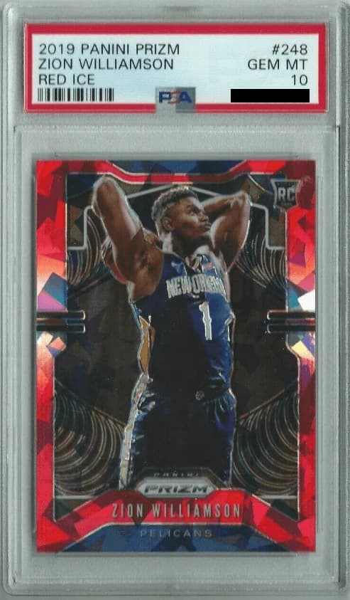 2019-20 Panini Prizm Red Ice Zion Williamson #248 example