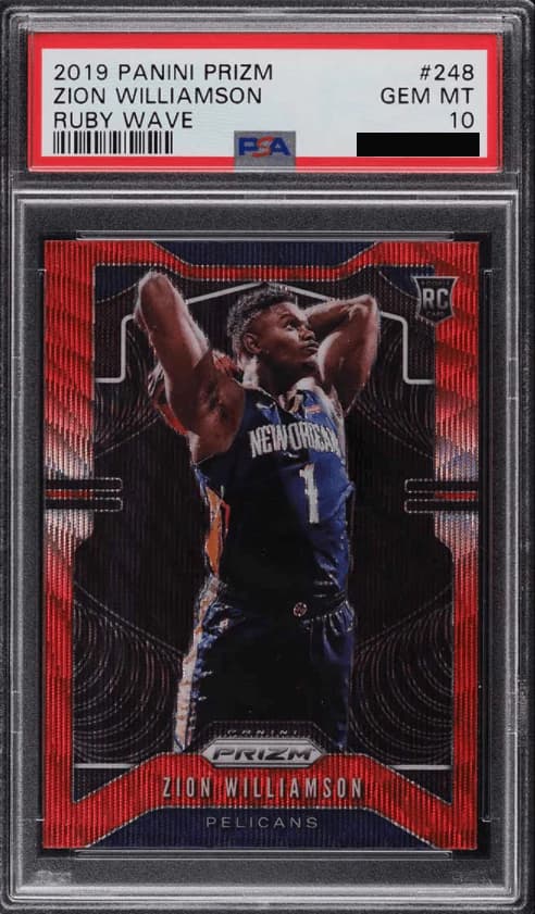 2019-20 Panini Prizm Ruby Wave Zion Williamson #248 example