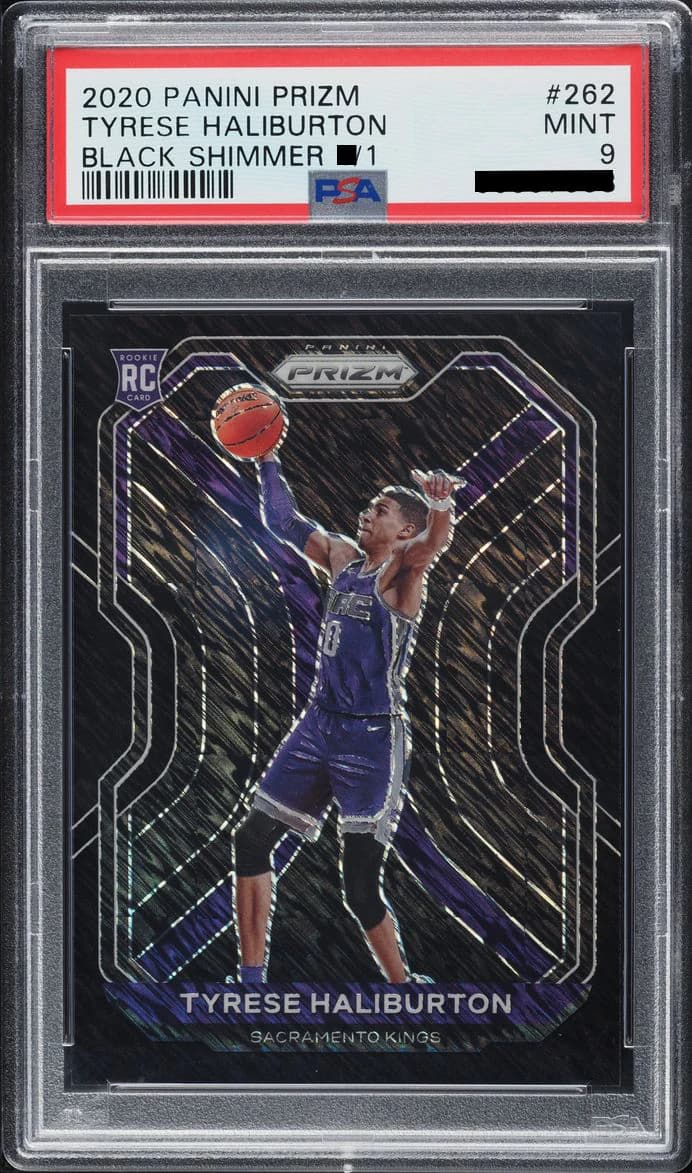 2020-21 Panini Prizm Black Shimmer 1/1 Tyrese Haliburton #262 example