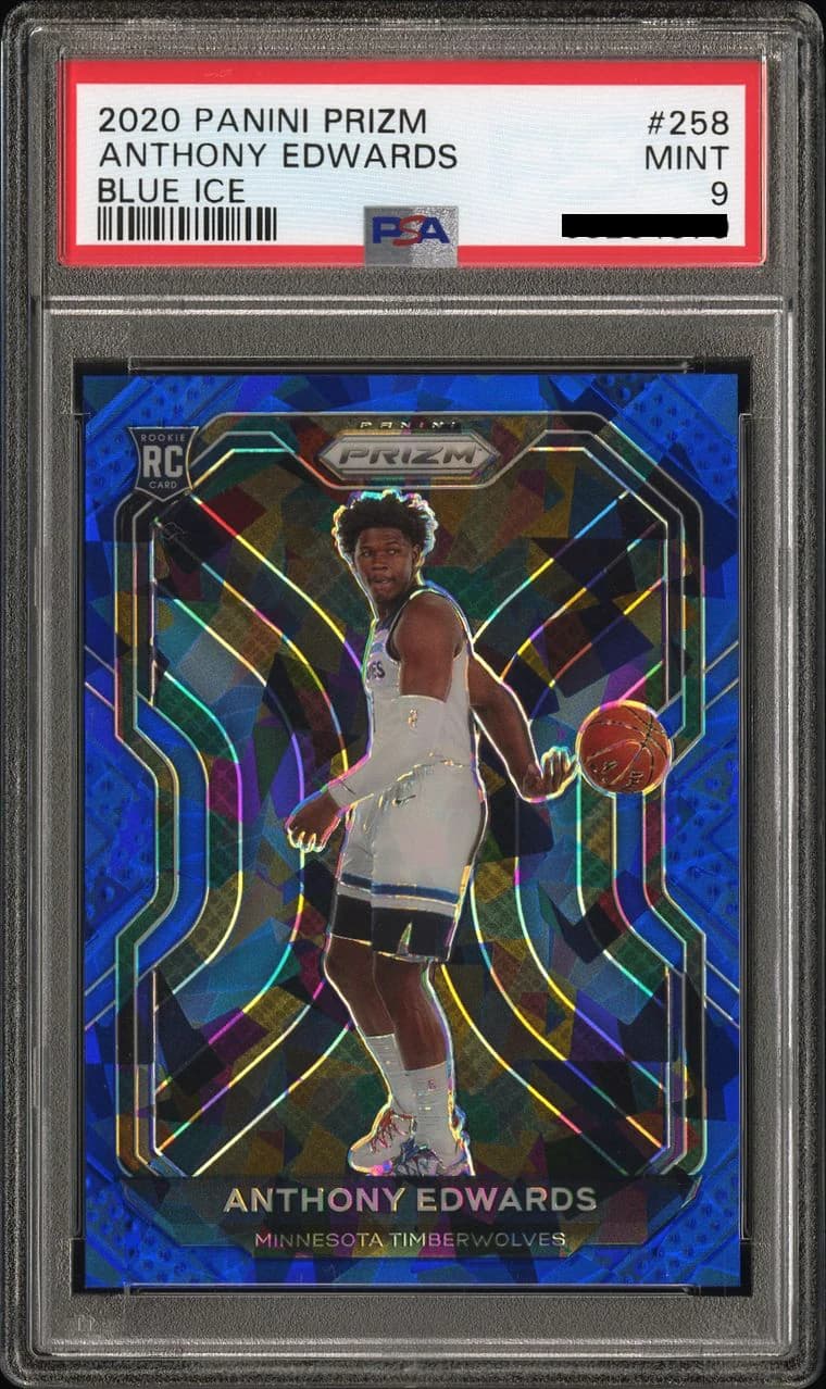 2020-21 Panini Prizm Blue Ice /125 Anthony Edwards #258 example