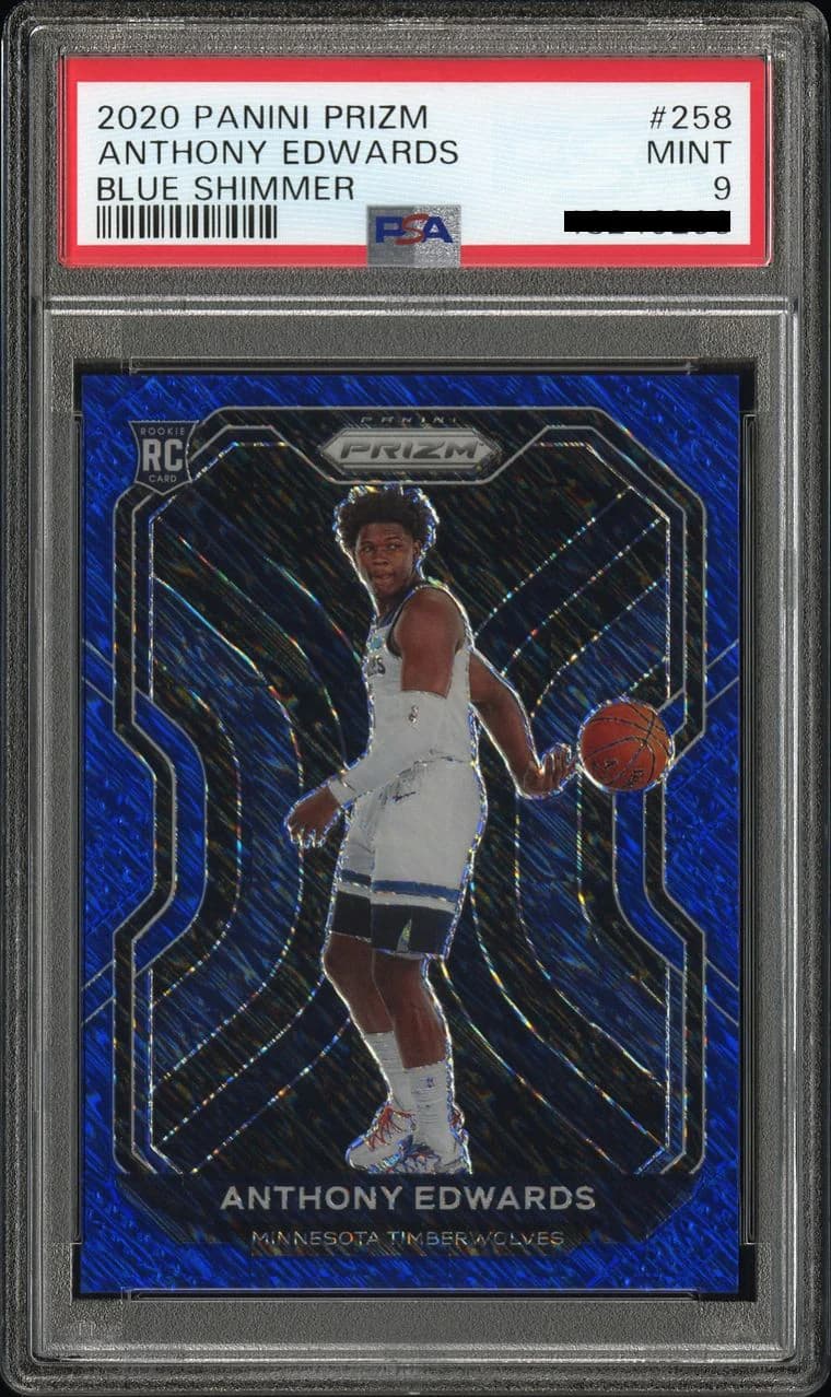 2020-21 Panini Prizm Blue Shimmer /35 Anthony Edwards #258 example