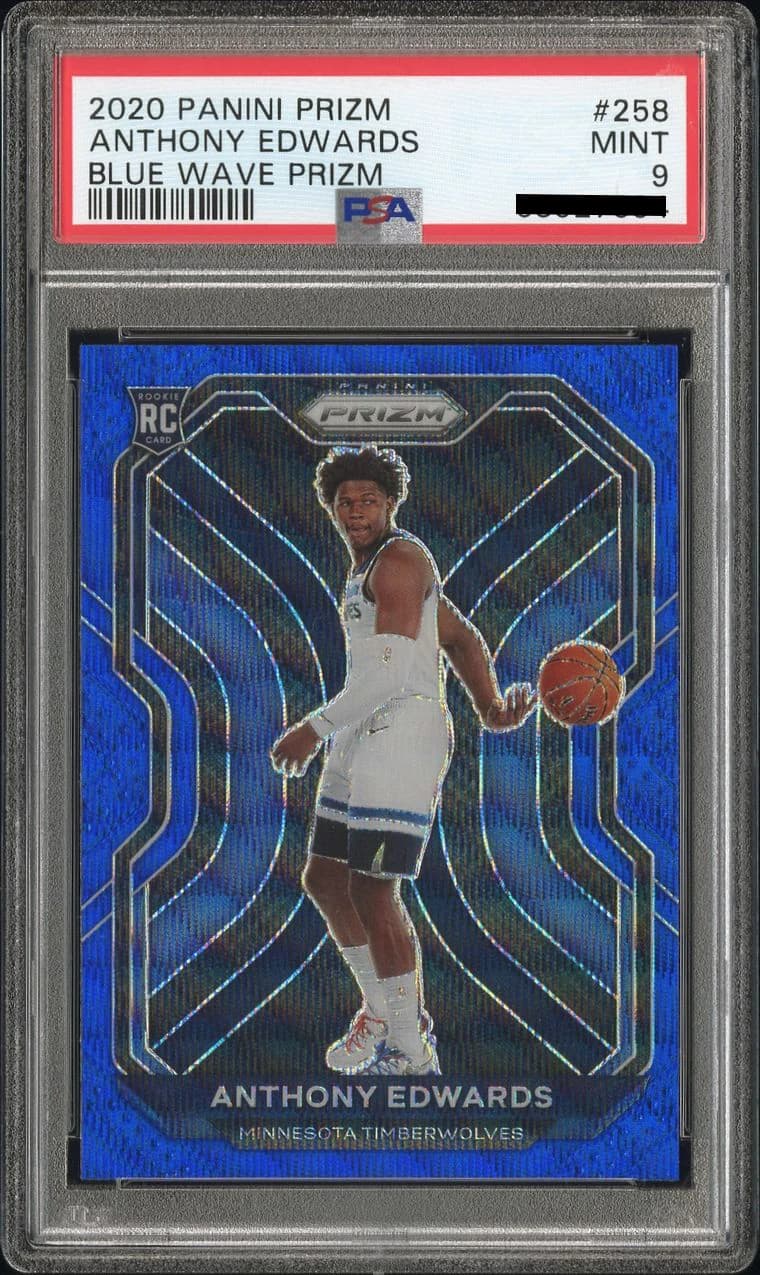 2020-21 Panini Prizm Blue Wave Anthony Edwards #258 example