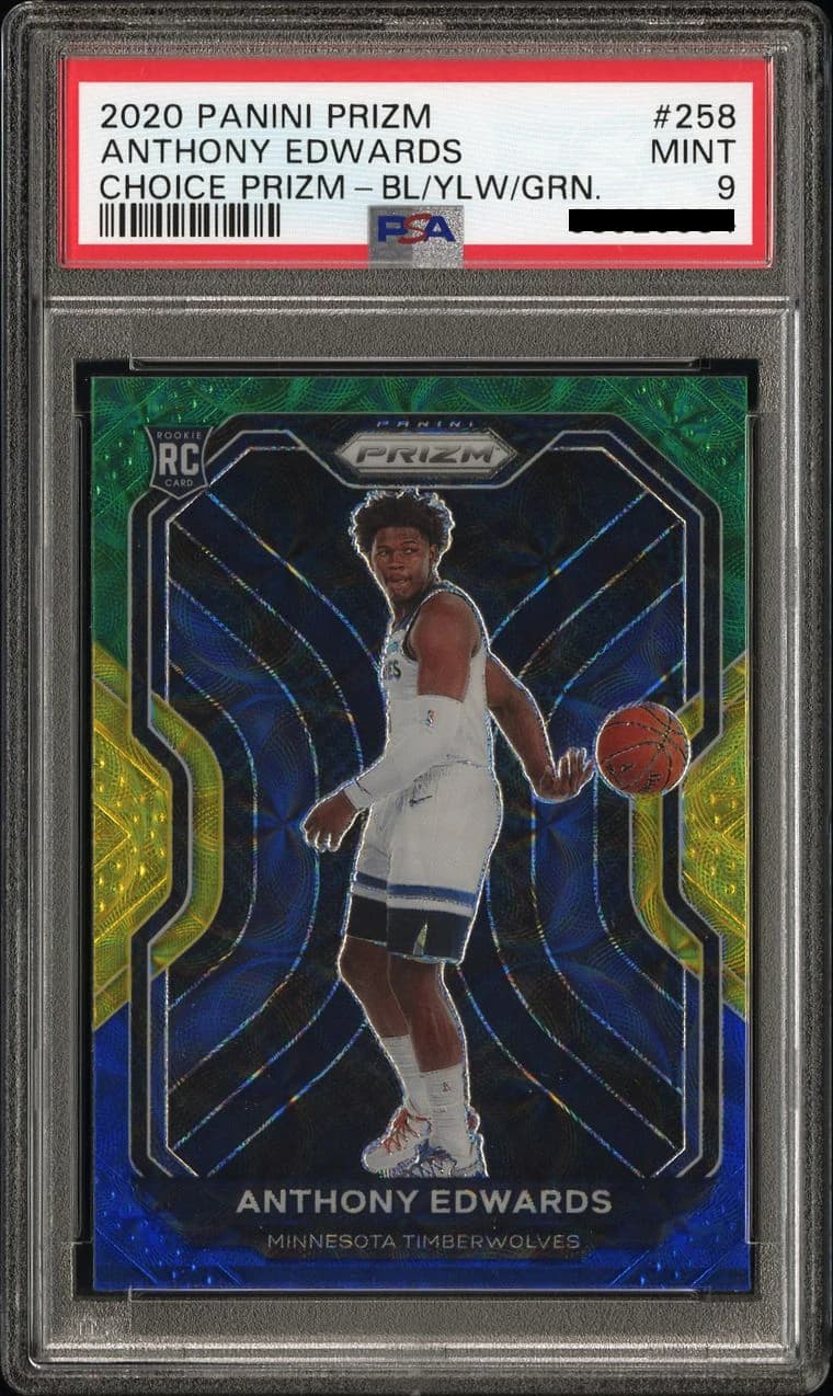2020-21 Panini Prizm Choice Blue/Yellow/Green Anthony Edwards #258 example