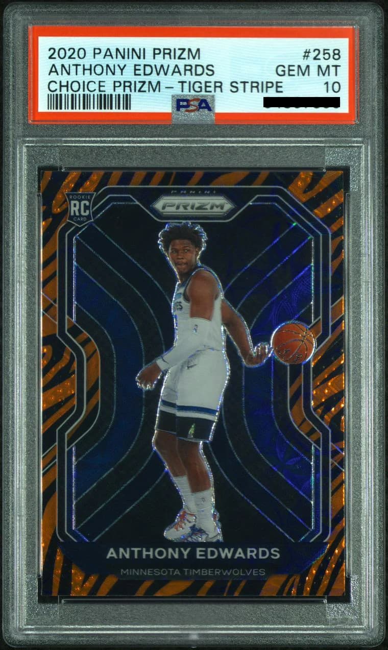 2020-21 Panini Prizm Choice Tiger Stripe Anthony Edwards #258 example