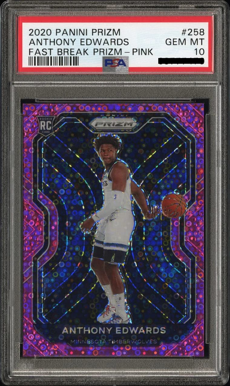 2020-21 Panini Prizm Fast Break Pink /50 Anthony Edwards #258 example