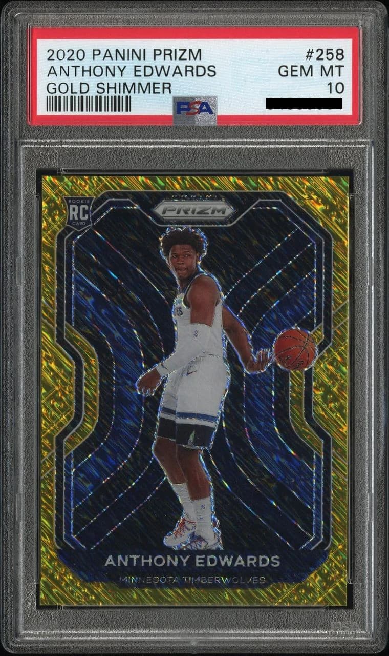 2020-21 Panini Prizm Gold Shimmer /10 Anthony Edwards #258 example