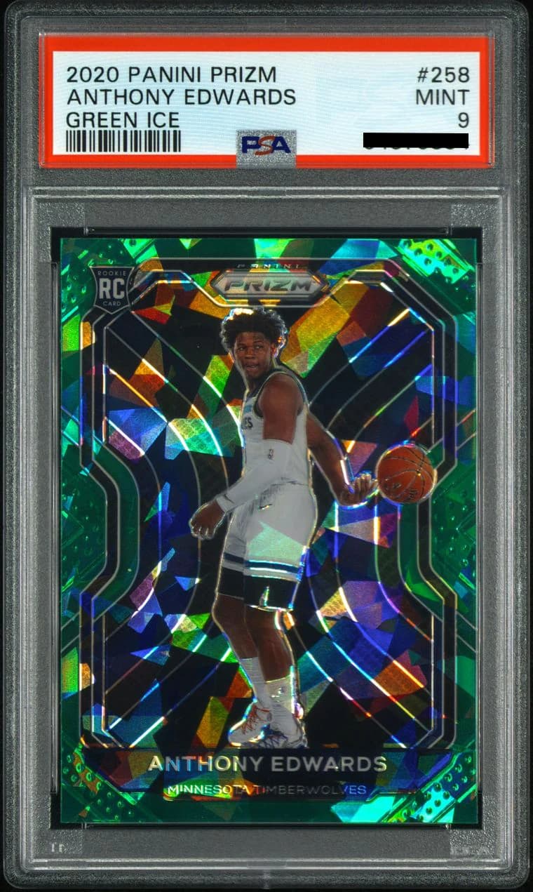 2020-21 Panini Prizm Green Ice Anthony Edwards #258 example