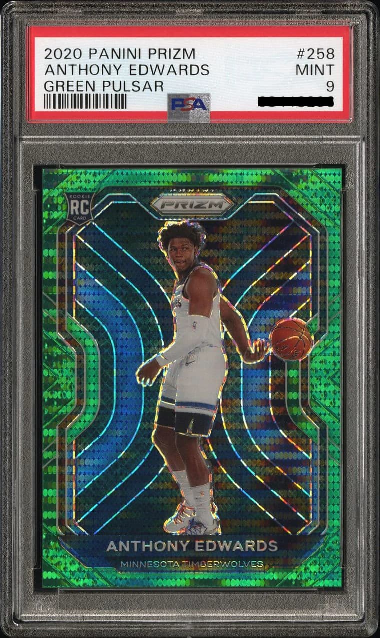 2020-21 Panini Prizm Green Pulsar /25 Anthony Edwards #258 example
