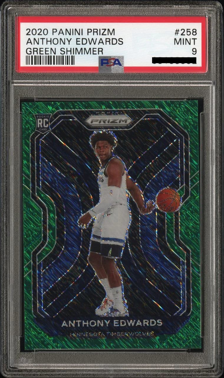 2020-21 Panini Prizm Green Shimmer /5 Anthony Edwards #258 example