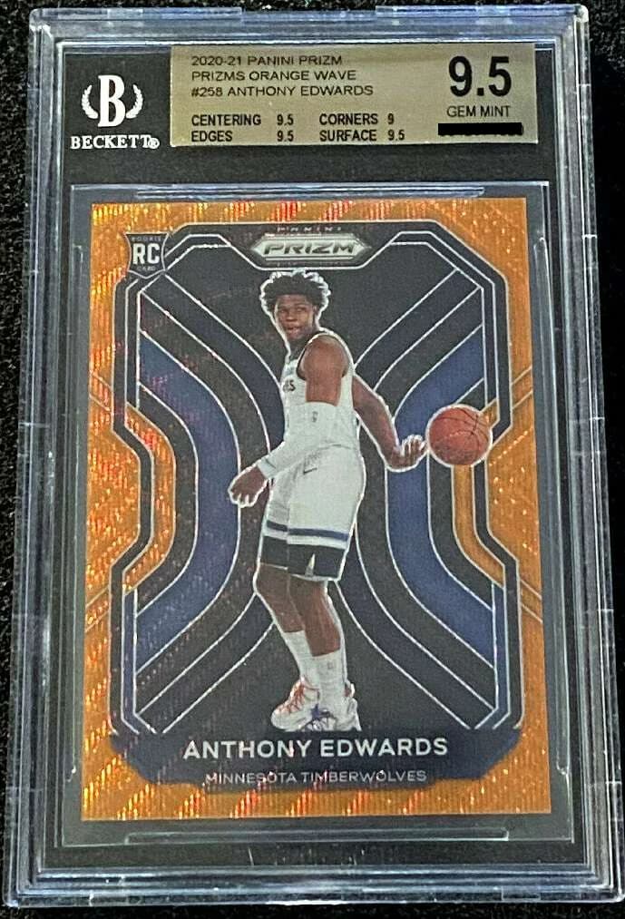 2020-21 Panini Prizm Orange Wave /60 Anthony Edwards #258 example