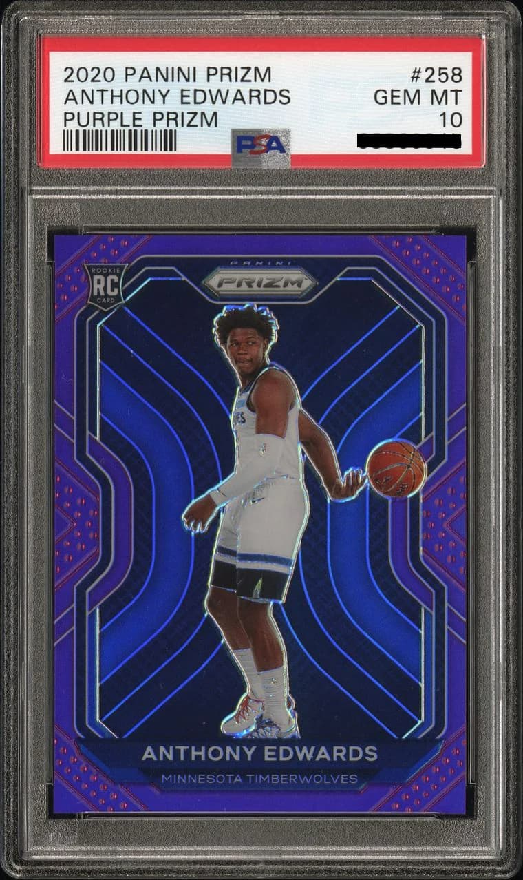2020-21 Panini Prizm Purple /99 Anthony Edwards #258 example