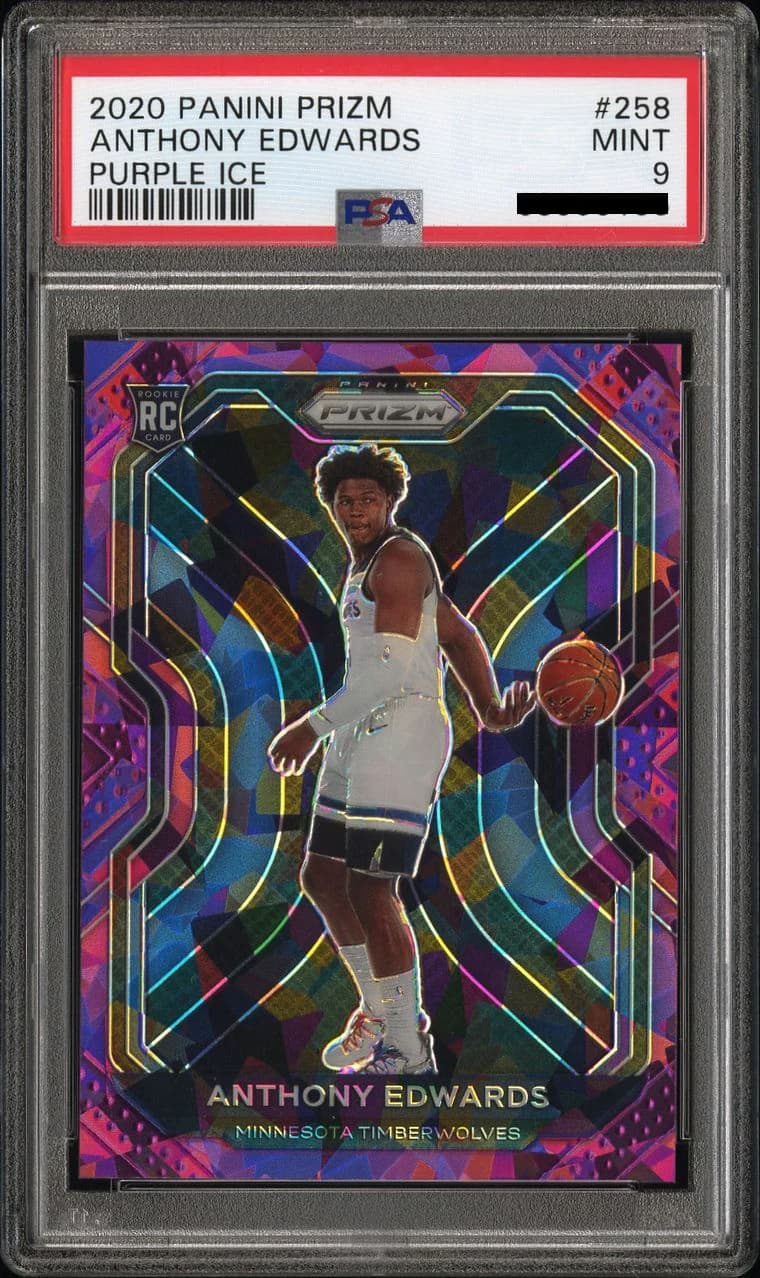 2020-21 Panini Prizm Purple Ice /175 Anthony Edwards #258 example