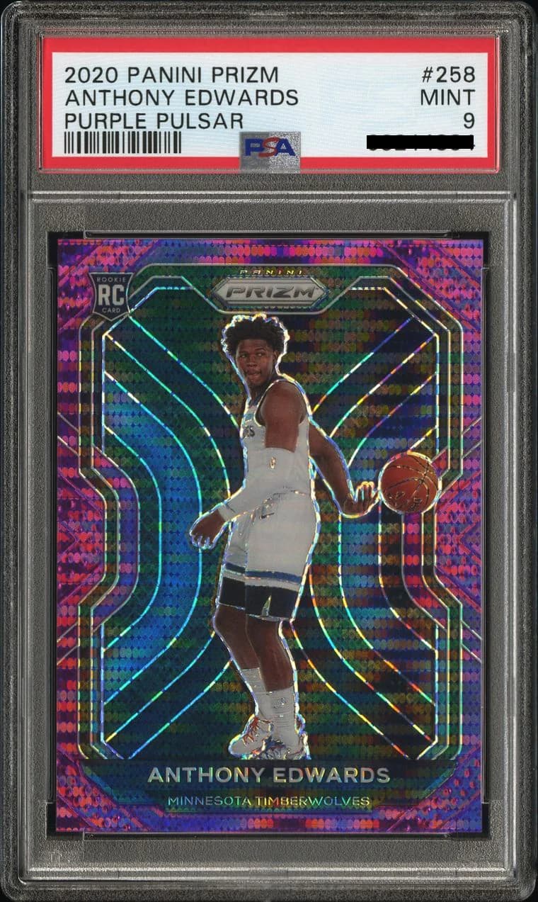 2020-21 Panini Prizm Purple Pulsar /35 Anthony Edwards #258 example