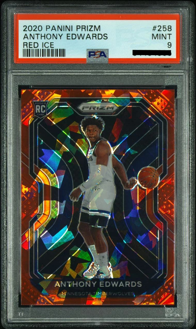 2020-21 Panini Prizm Red Ice Anthony Edwards #258 example