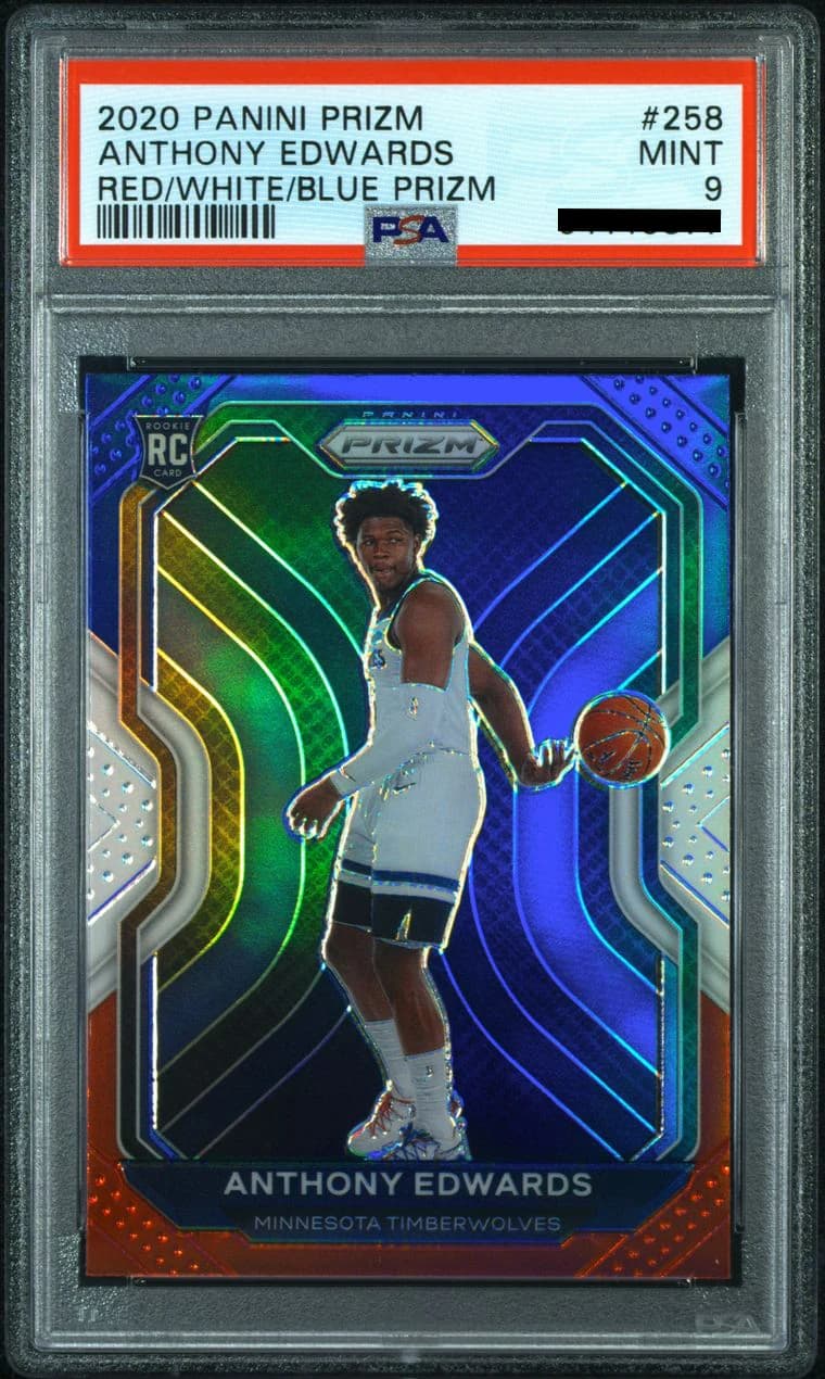 2020-21 Panini Prizm Red/White/Blue Anthony Edwards #258 example