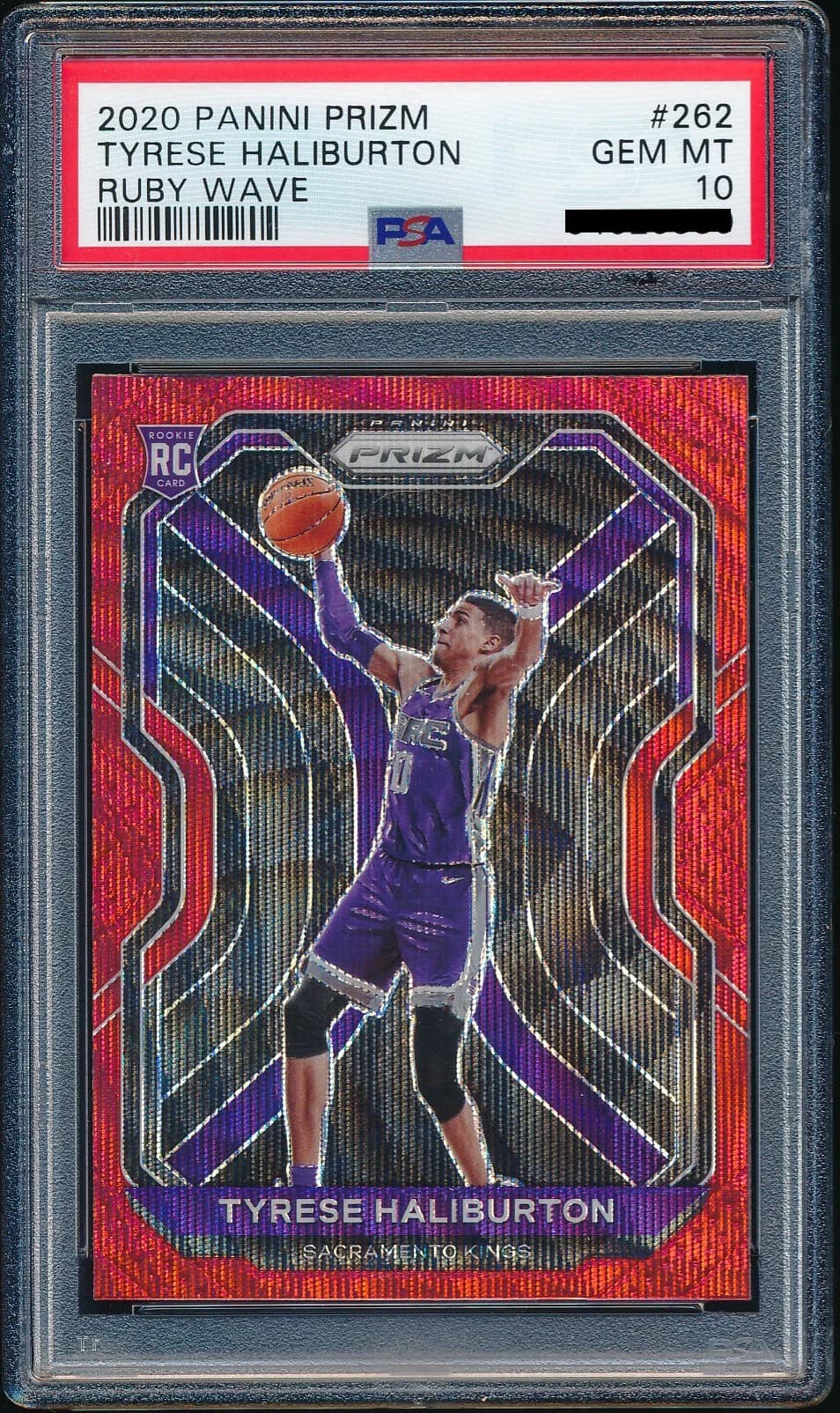 2020-21 Panini Prizm Ruby Wave Tyrese Haliburton #262 example