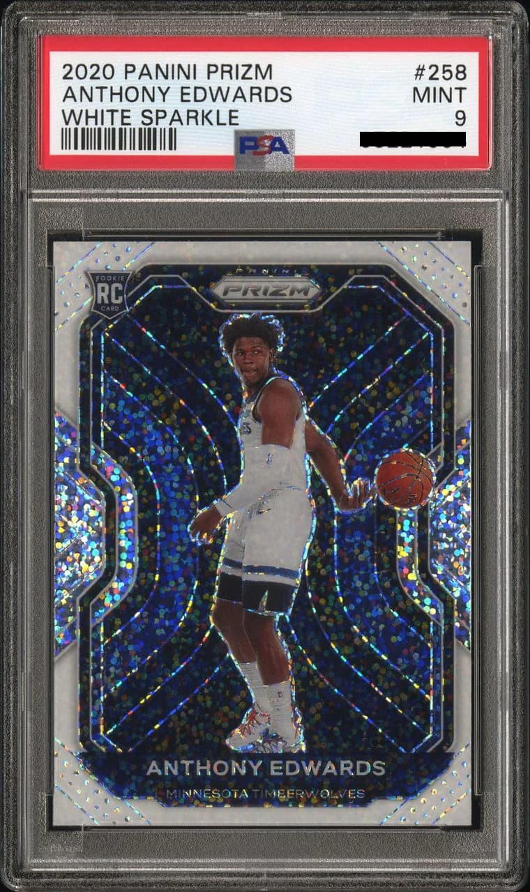 2020-21 Panini Prizm White Sparkle Anthony Edwards #258 example