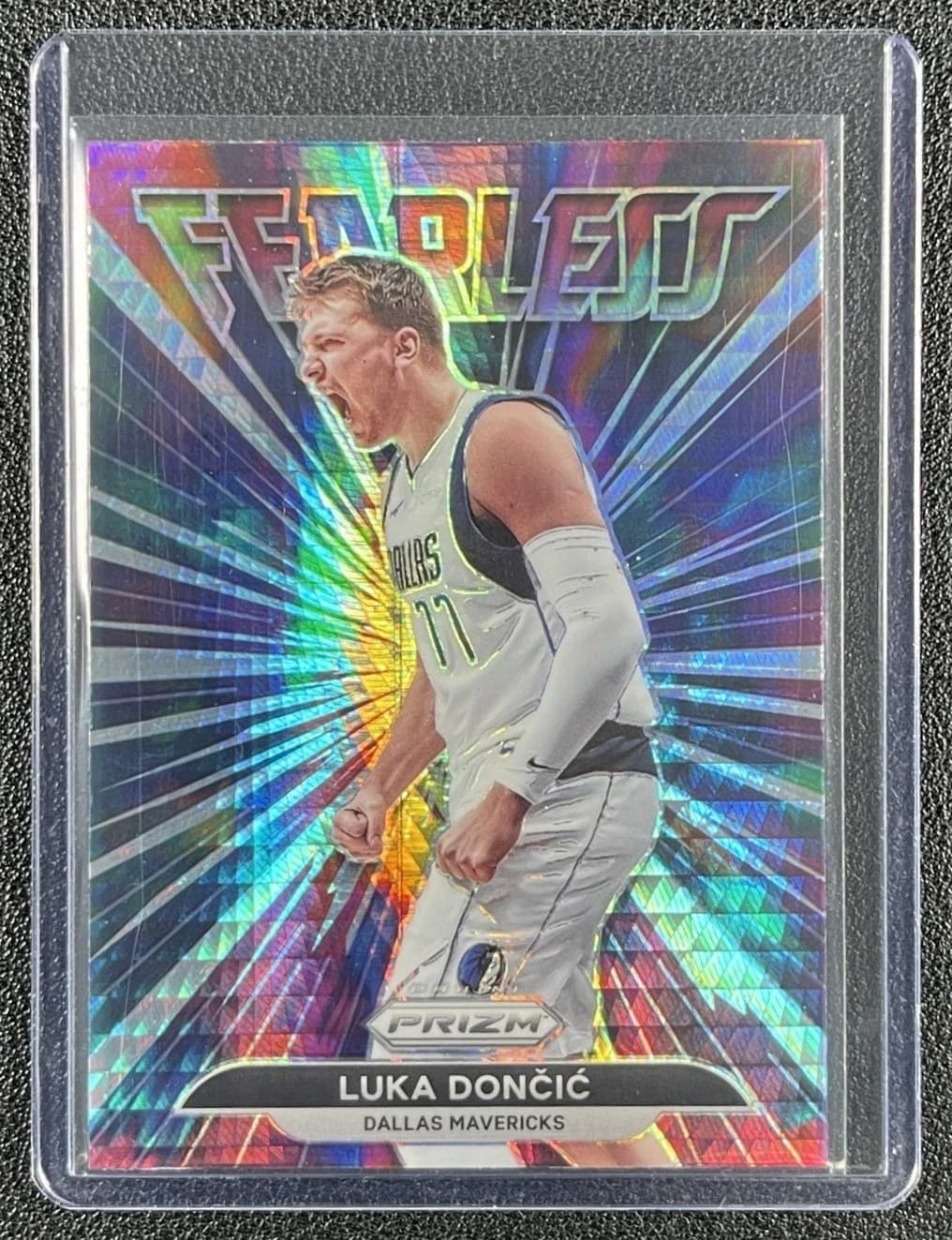 2021-22 Panini Prizm Fearless Hyper Luka Doncic #10 clean example scan