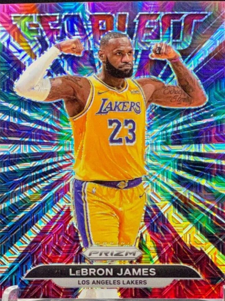 2021-22 Panini Prizm Fearless Mojo LeBron James #6 clean example scan