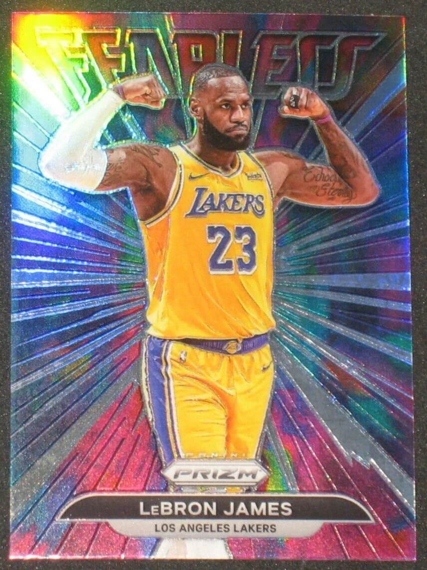 2021-22 Panini Prizm Fearless Silver LeBron James #6 clean example scan