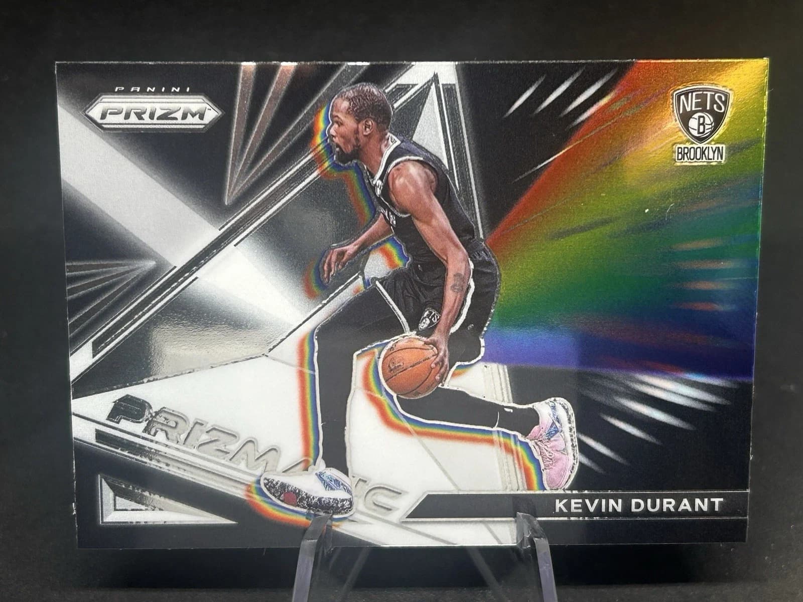2021-22 Panini Prizm Prizmatic Base Kevin Durant #10 clean example scan