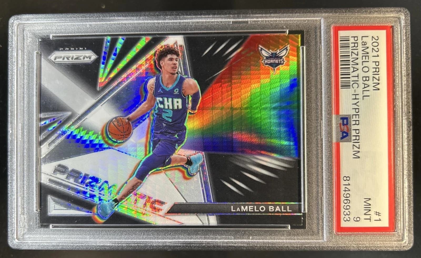 2021-22 Panini Prizm Prizmatic Hyper LaMelo Ball #1 clean example scan