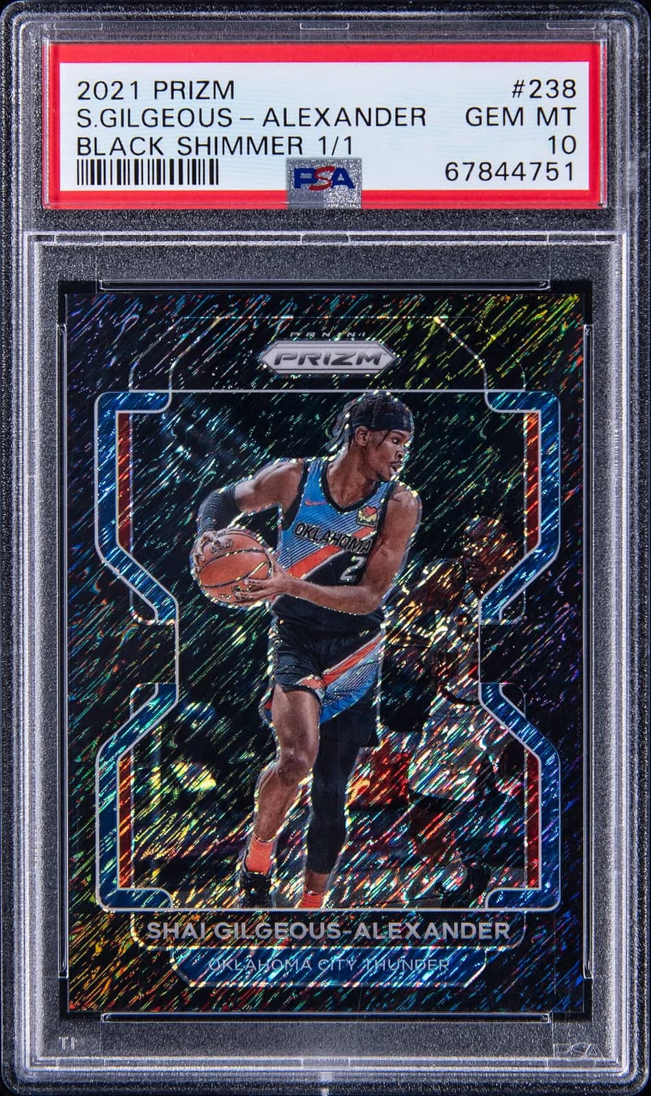 2021-22 Panini Prizm Black Shimmer 1/1 Shai Gilgeous-Alexander #238 example