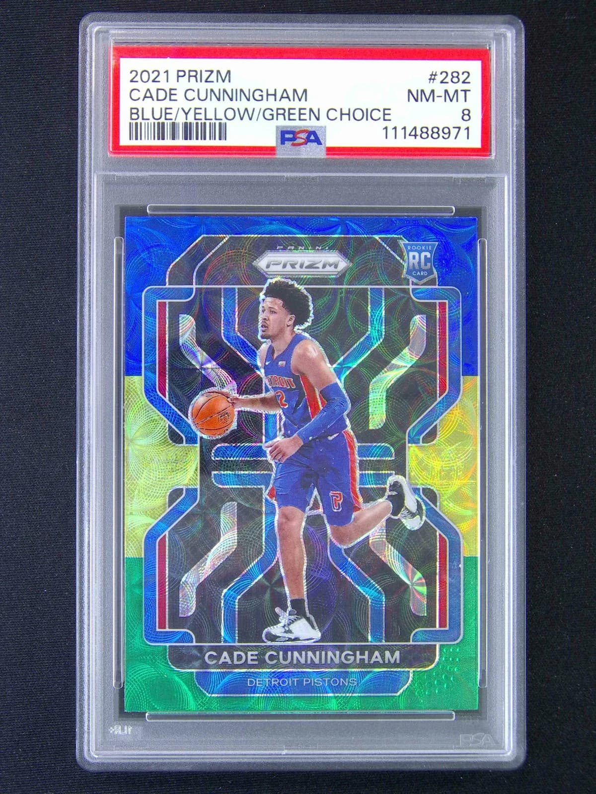 2021-22 Panini Prizm Choice Blue/Yellow/Green Cade Cunningham #282 example