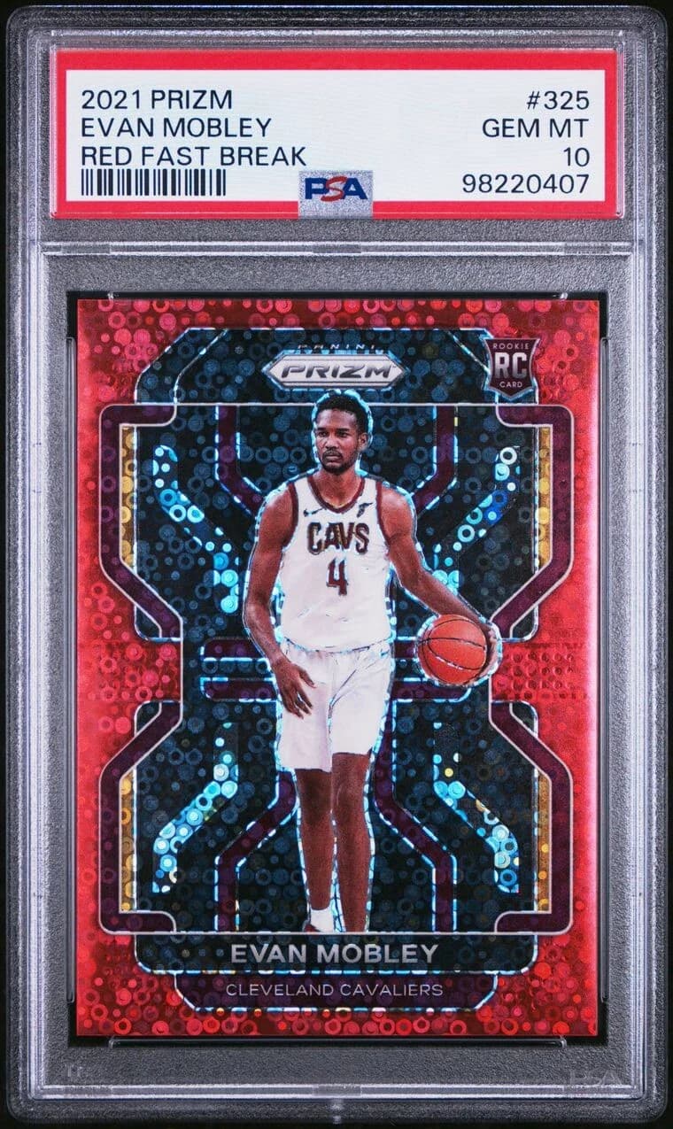 2021-22 Panini Prizm Fast Break Red /100 Evan Mobley #325 example