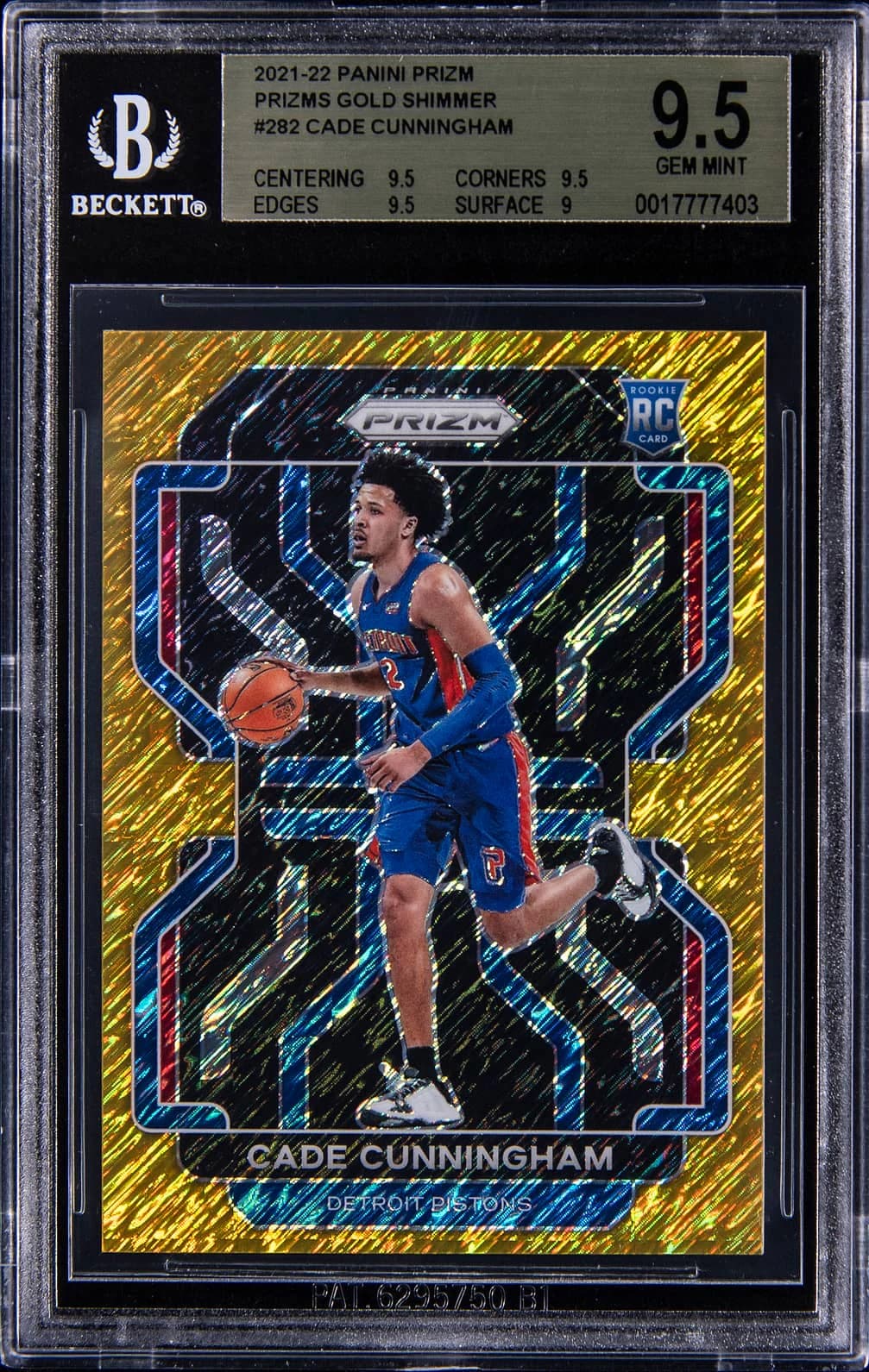 2021-22 Panini Prizm Gold Shimmer /10 Cade Cunningham #282 example