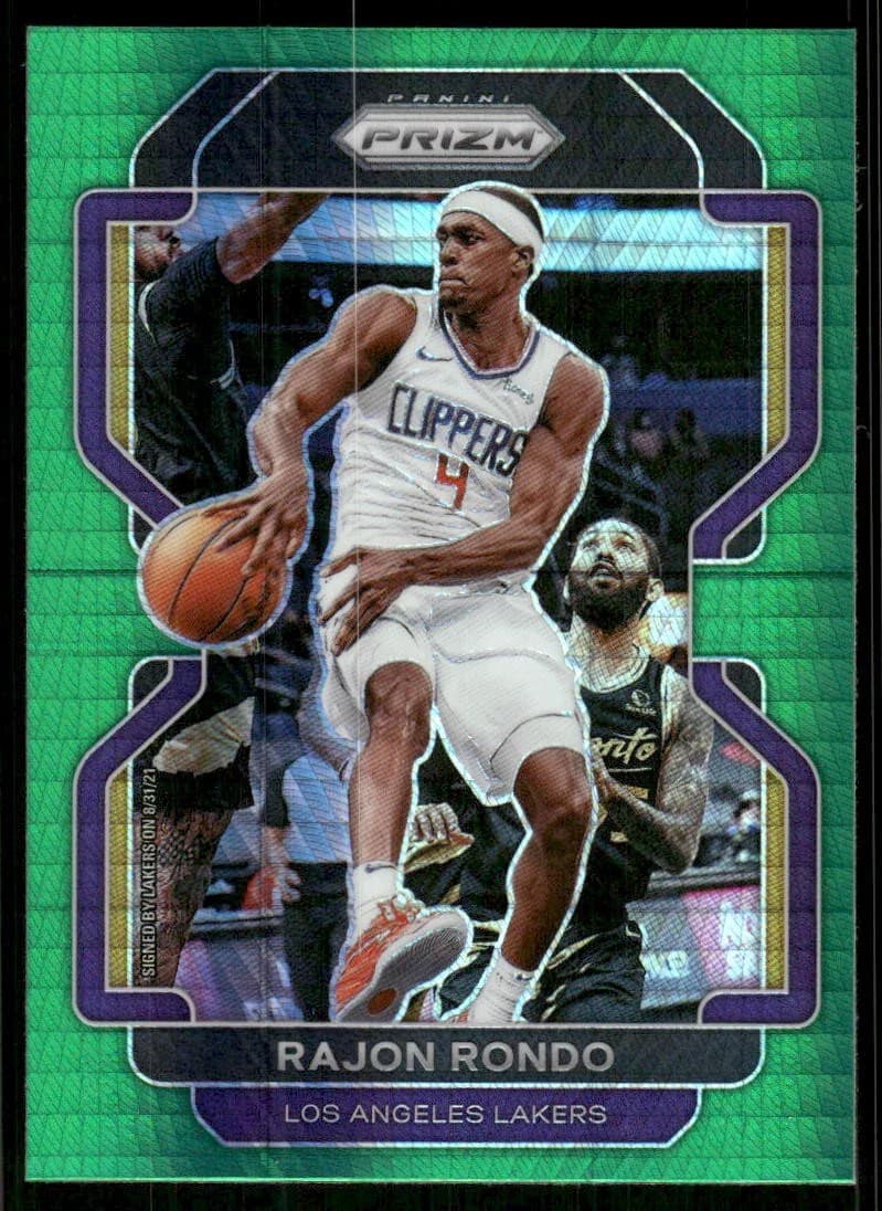2021-22 Panini Prizm Green Hyper Rajon Rondo #104 example