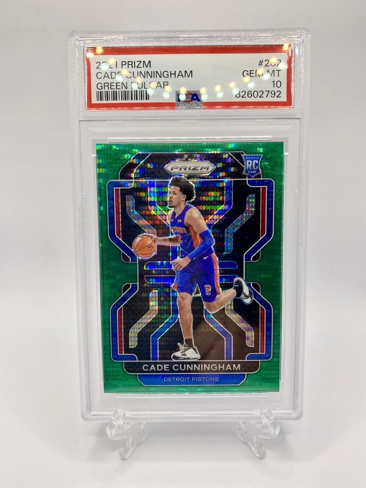 2021-22 Panini Prizm Green Pulsar /25 Cade Cunningham #282 example