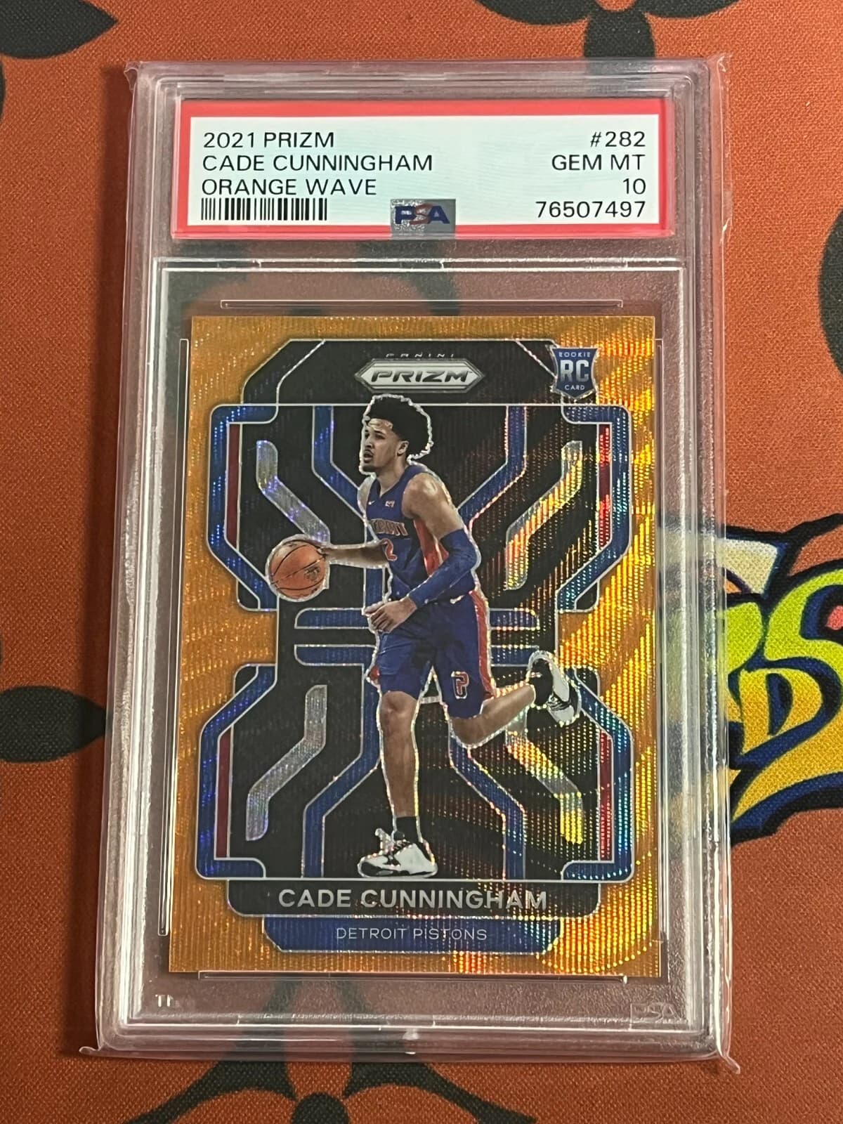 2021-22 Panini Prizm Orange Wave /60 Cade Cunningham #282 example