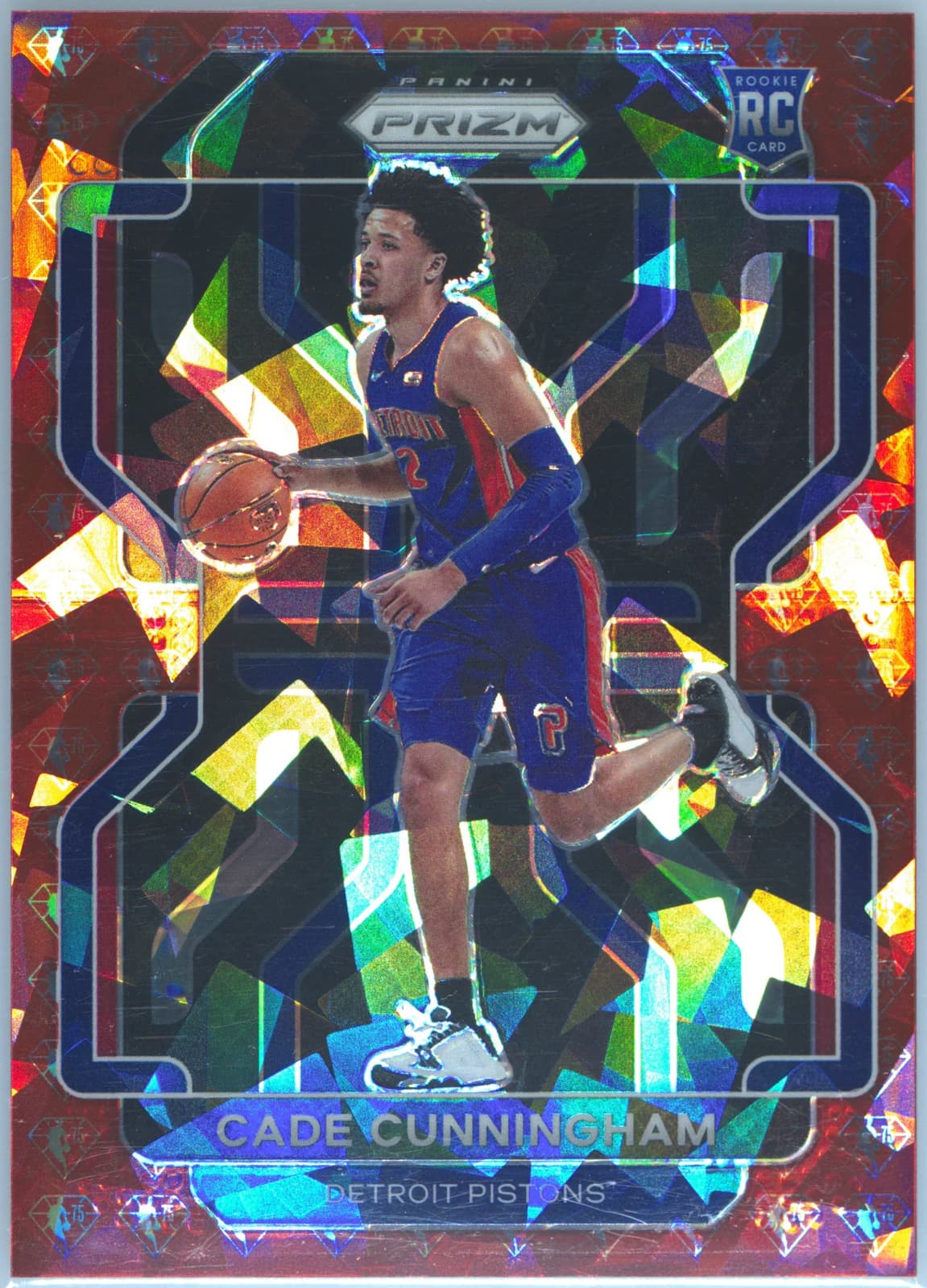 2021-22 Panini Prizm Red NBA 75th Diamond /75 Cade Cunningham #282 example
