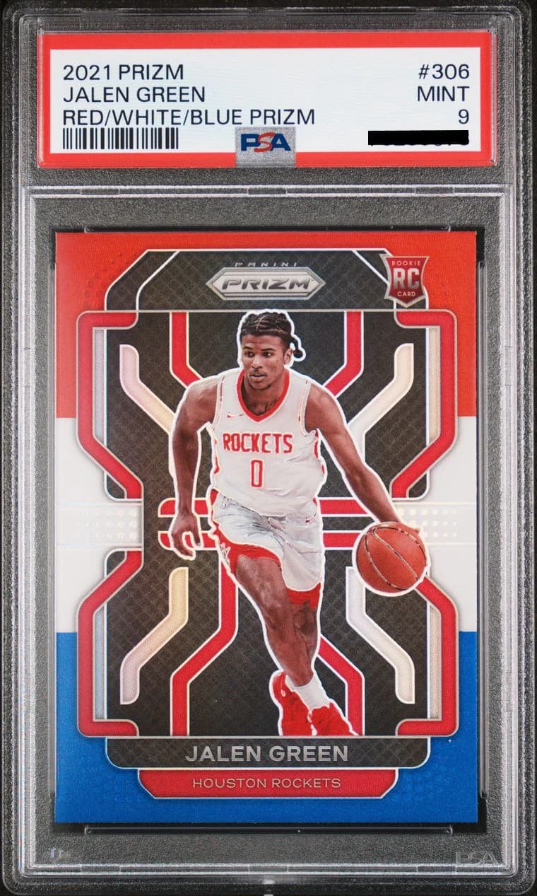 2021-22 Panini Prizm Red/White/Blue Jalen Green #306 example