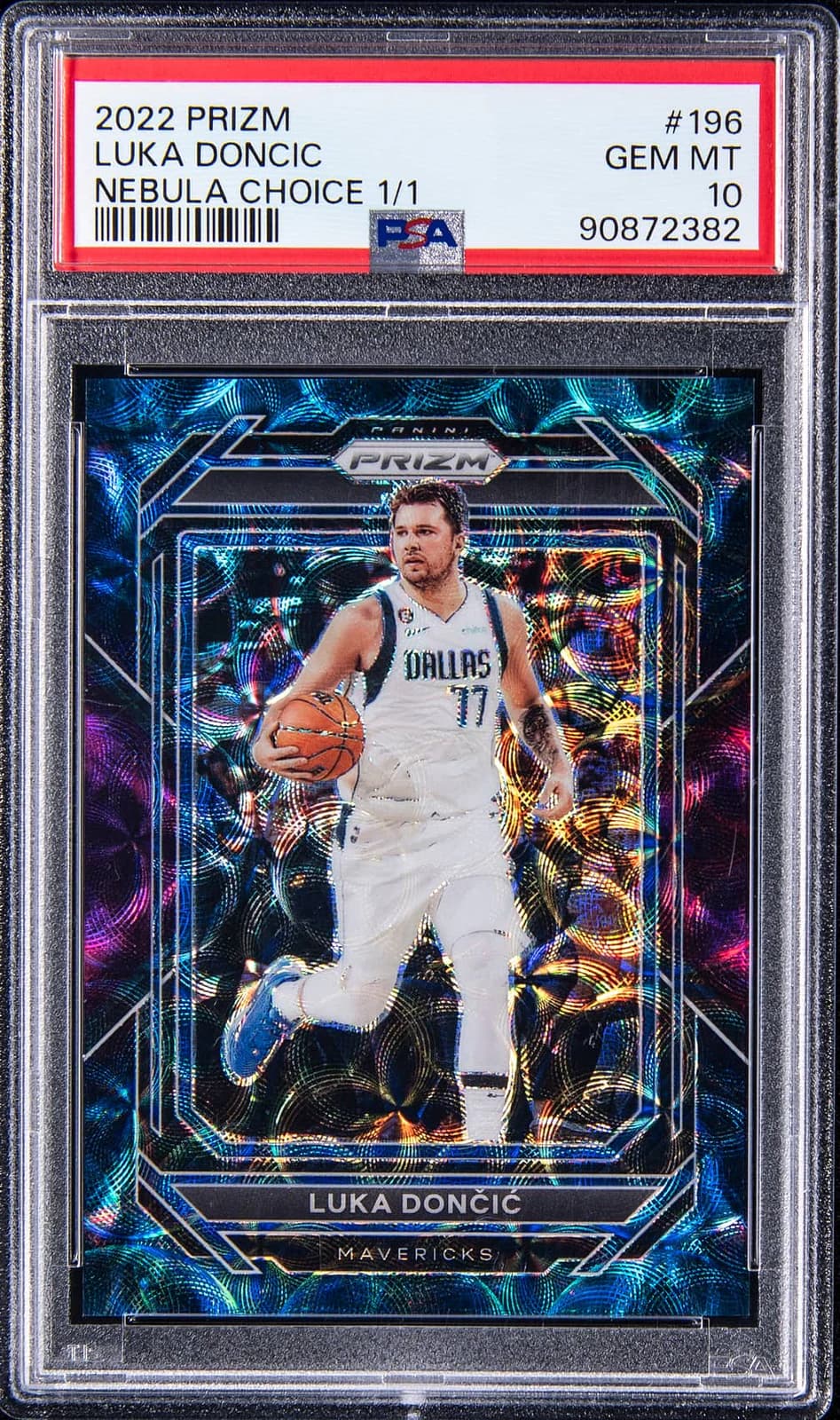 2022-23 Panini Prizm Choice Nebula 1/1 Luka Doncic #196 example