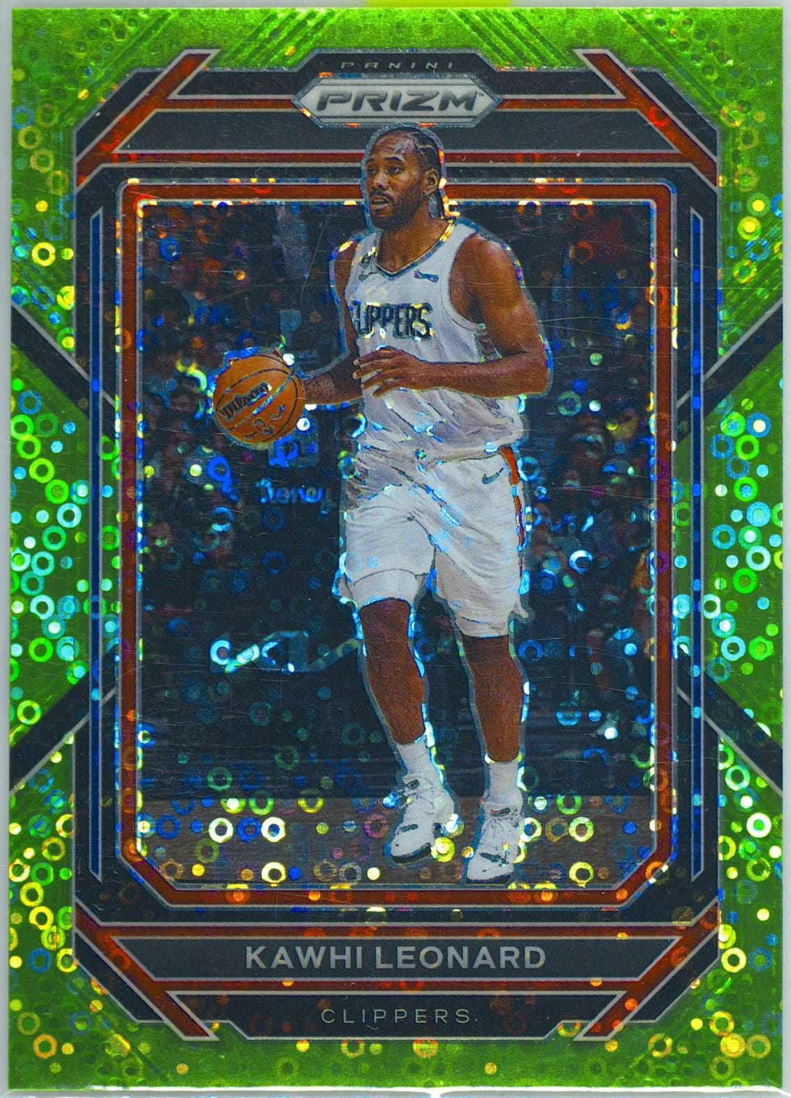 2022-23 Panini Prizm Fast Break Neon Green /5 Kawhi Leonard #128 example