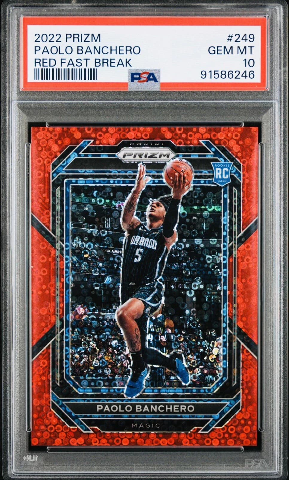 2022-23 Panini Prizm Fast Break Red /100 Paolo Banchero #249 example