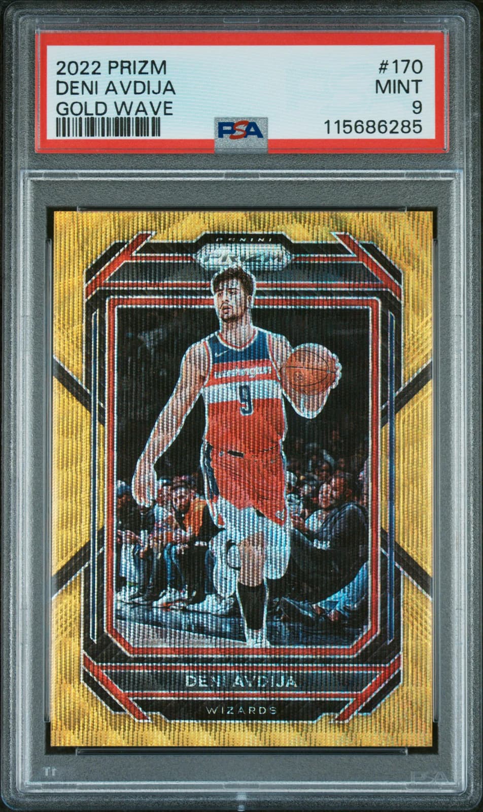 2022-23 Panini Prizm Gold Wave /10 Deni Avdija #170 example