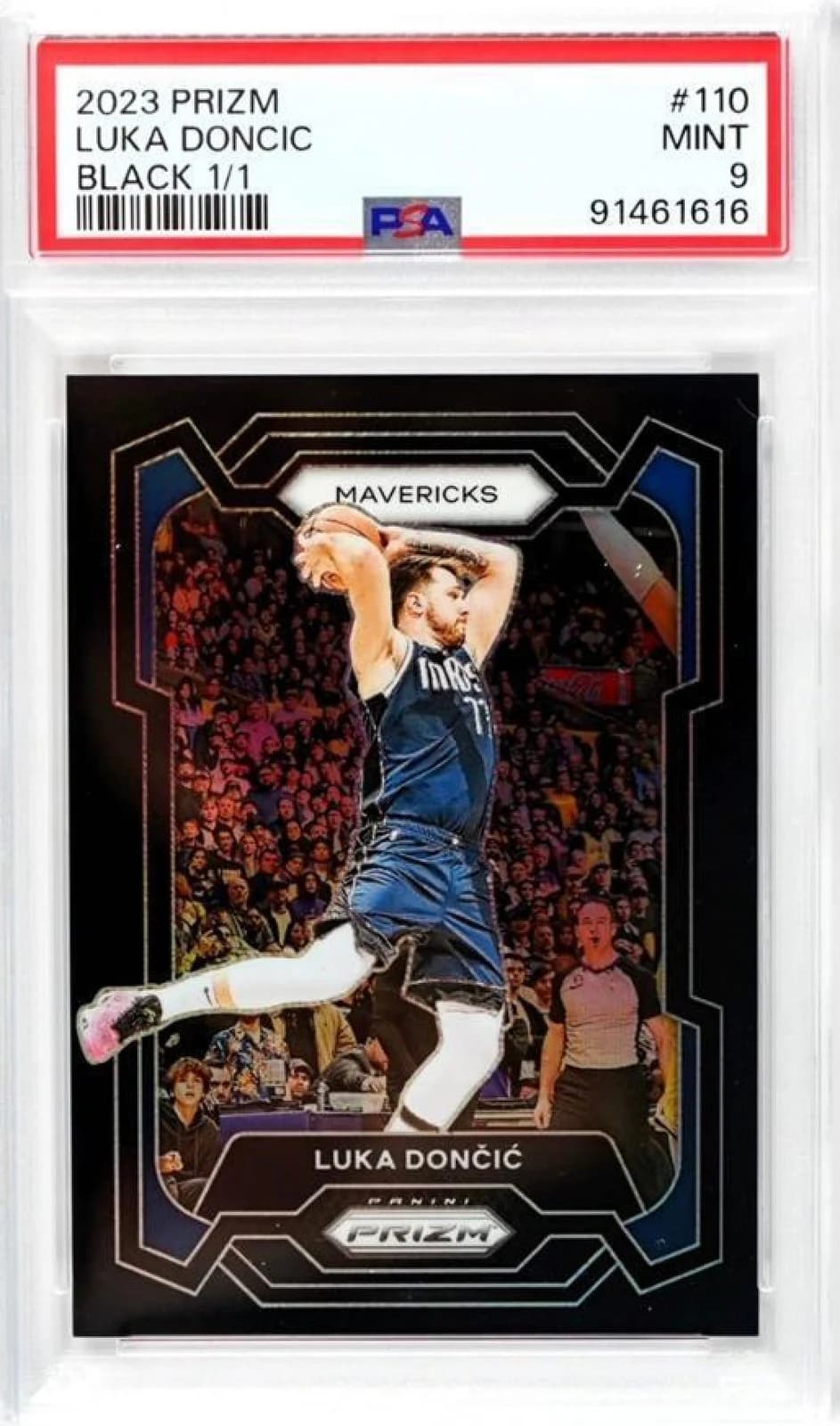 2023-24 Panini Prizm Black 1/1 Luka Doncic #110 example