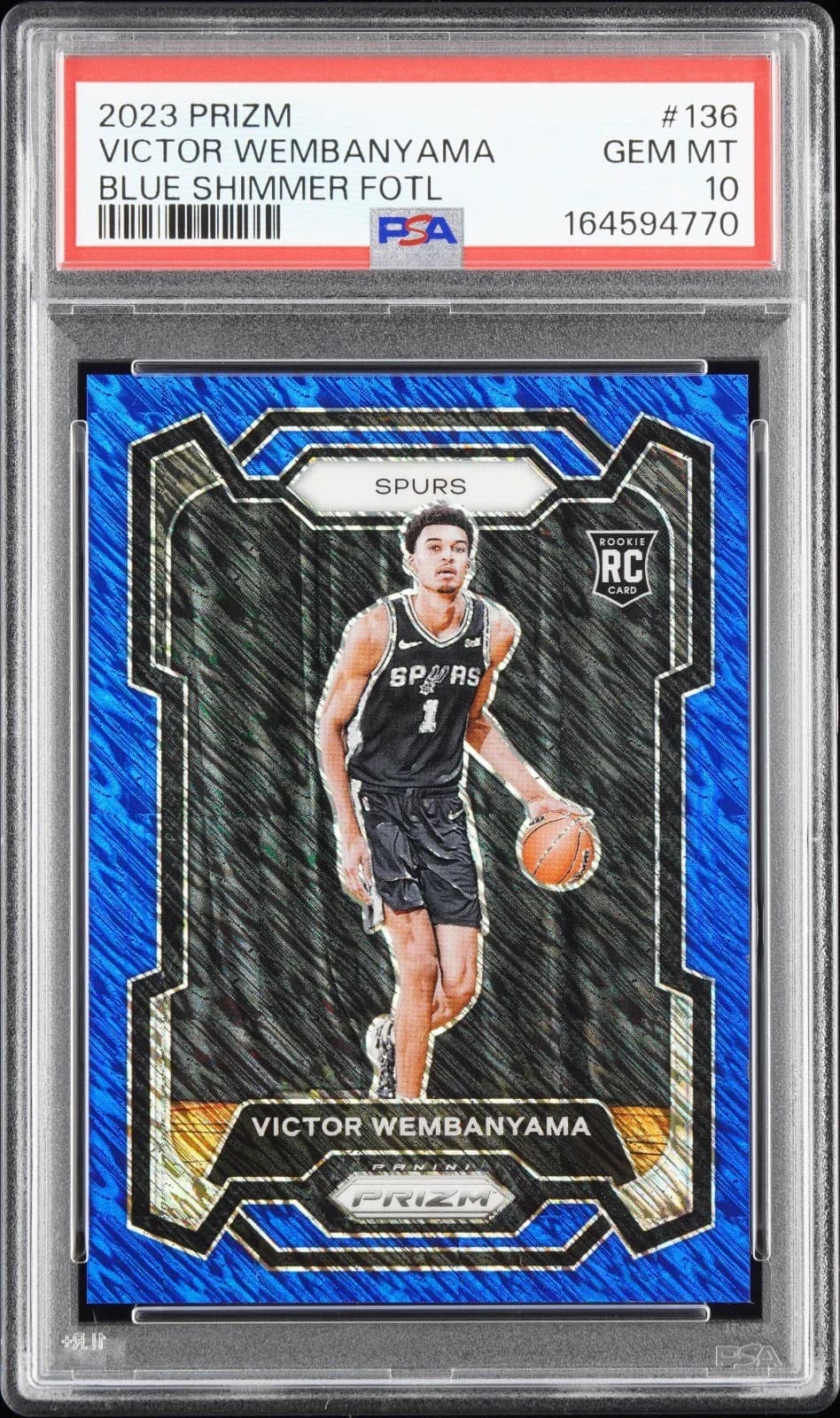 2023-24 Panini Prizm Blue Shimmer /35 Victor Wembanyama #136 example
