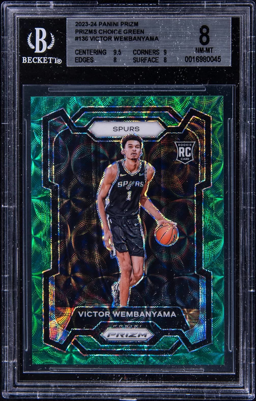 2023-24 Panini Prizm Choice Green /8 Victor Wembanyama #136 example